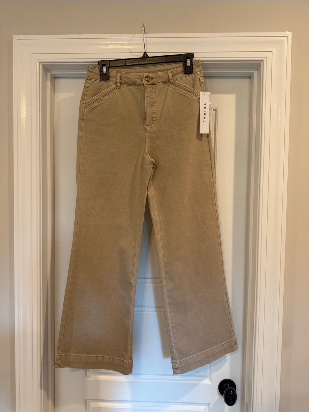 Tribal Wide-Leg Jeans in Khaki